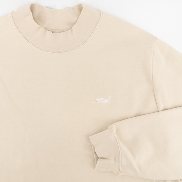 Kith Other - Kith Mens XL Crystal Wash Interlock Vintage Crewneck Ivory Script Logo Chest